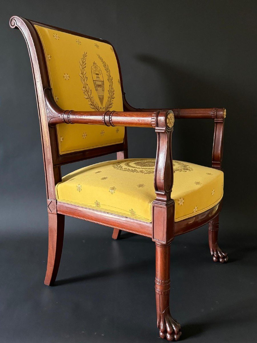 Jacob Frères, Stamped Cabinet Armchair, Consulate Period. -photo-1