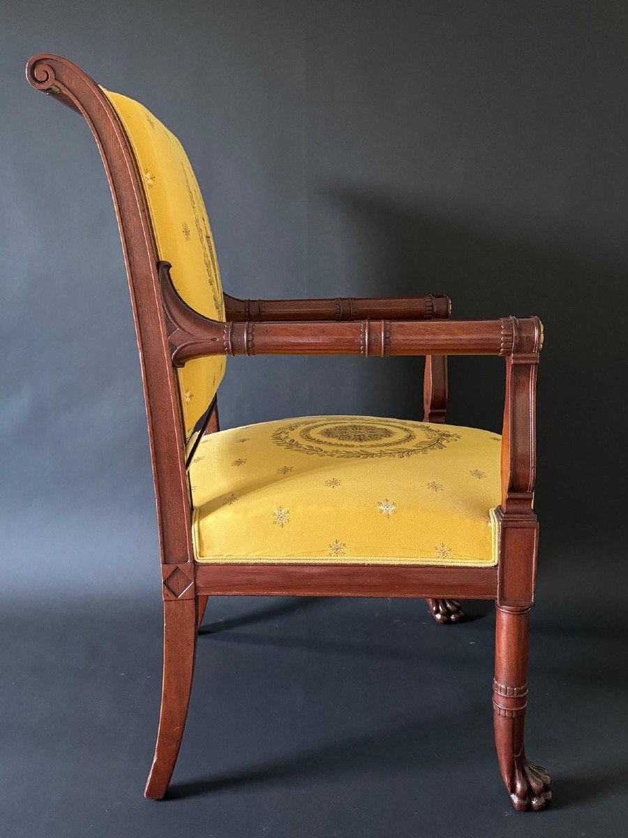 Jacob Frères, Stamped Cabinet Armchair, Consulate Period. -photo-2