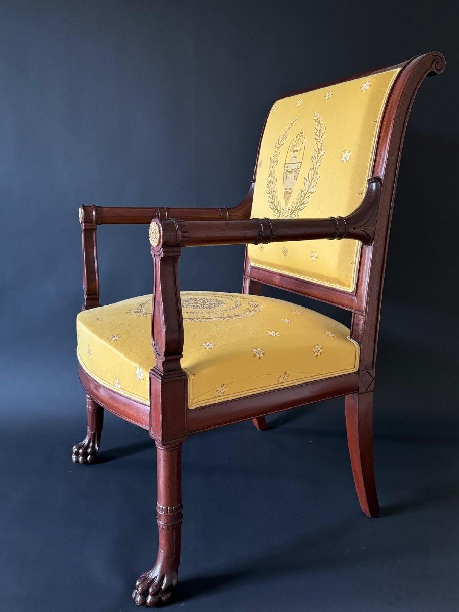 Jacob Frères, Stamped Cabinet Armchair, Consulate Period. -photo-3