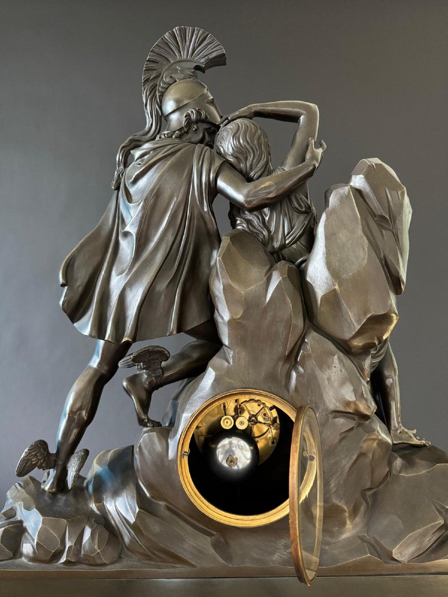 Thomire, Breakthrough Delivering Andromeda, Monumental Empire Period Pendulum. 85 Cm-photo-6