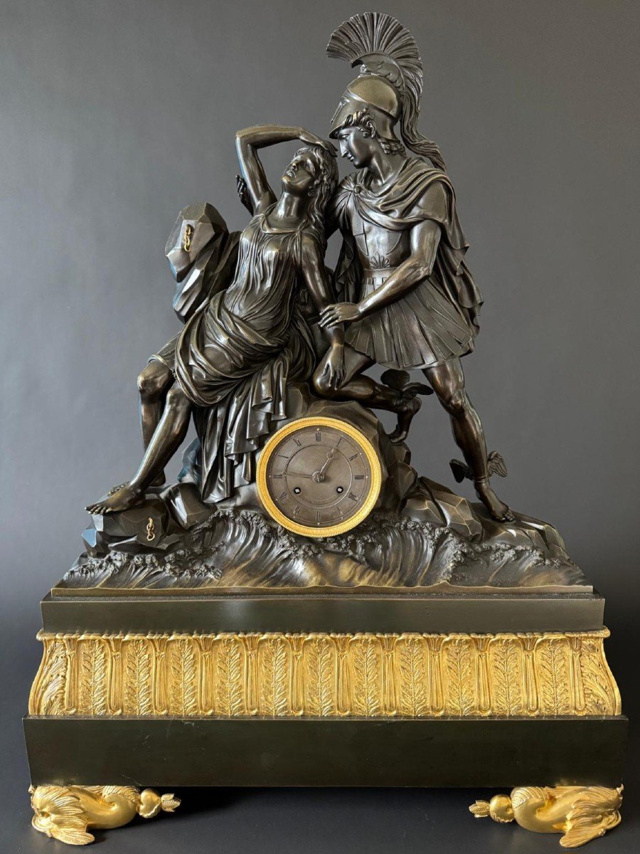 Thomire, Breakthrough Delivering Andromeda, Monumental Empire Period Pendulum. 85 Cm