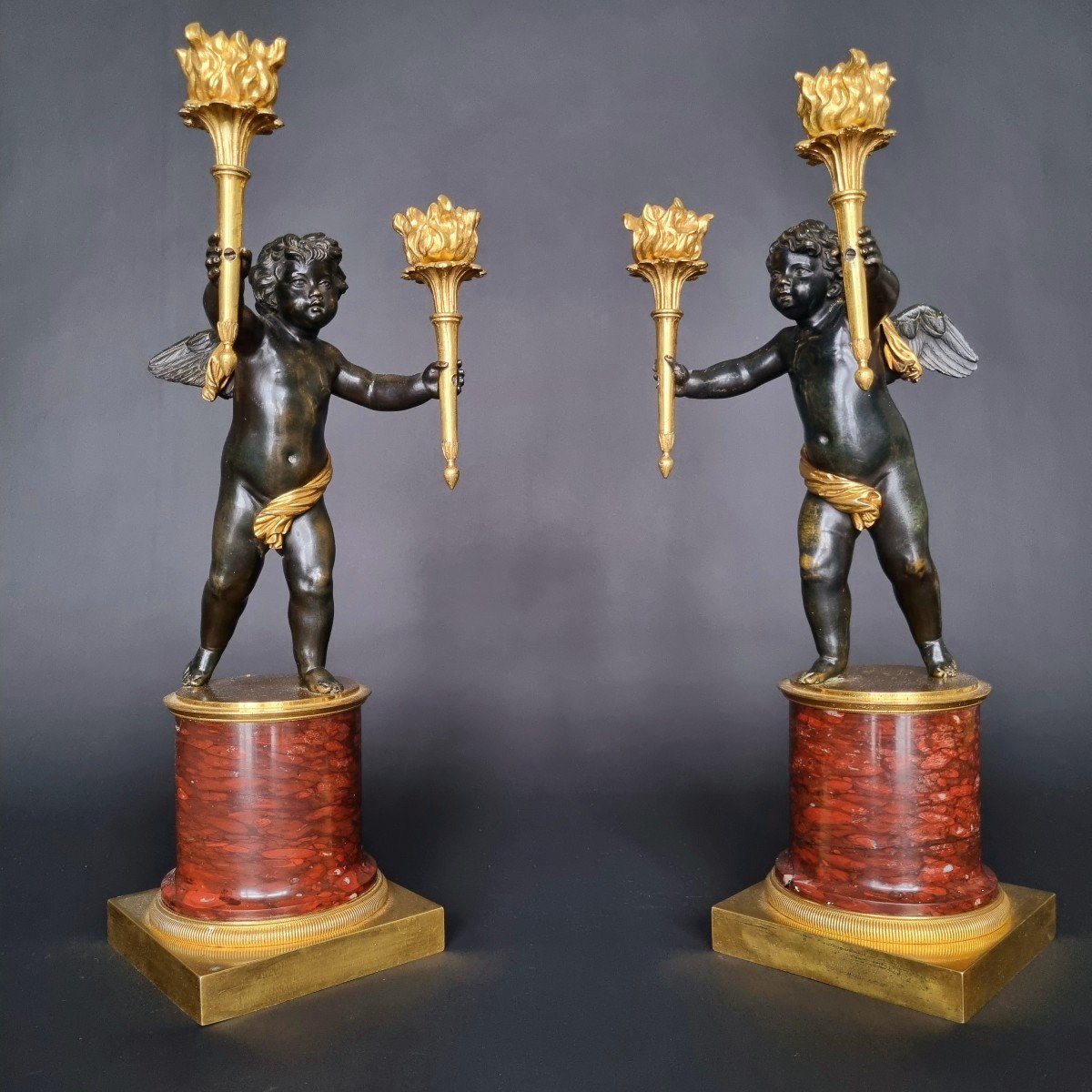 André-antoine Ravrio, Pair Of Empire-consulate Period Candelabra -photo-2