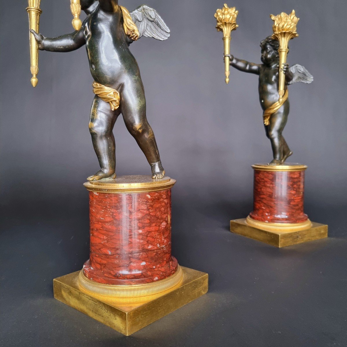 André-antoine Ravrio, Pair Of Empire-consulate Period Candelabra -photo-2