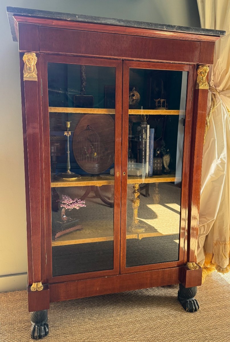 Mahogany Display Cabinet, Empire-consulate Period, Early 19th Century. -photo-3