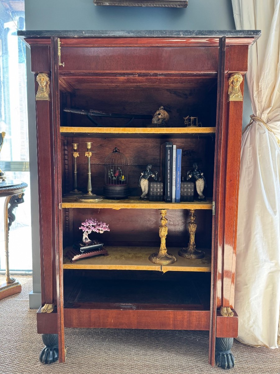 Mahogany Display Cabinet, Empire-consulate Period, Early 19th Century. -photo-4