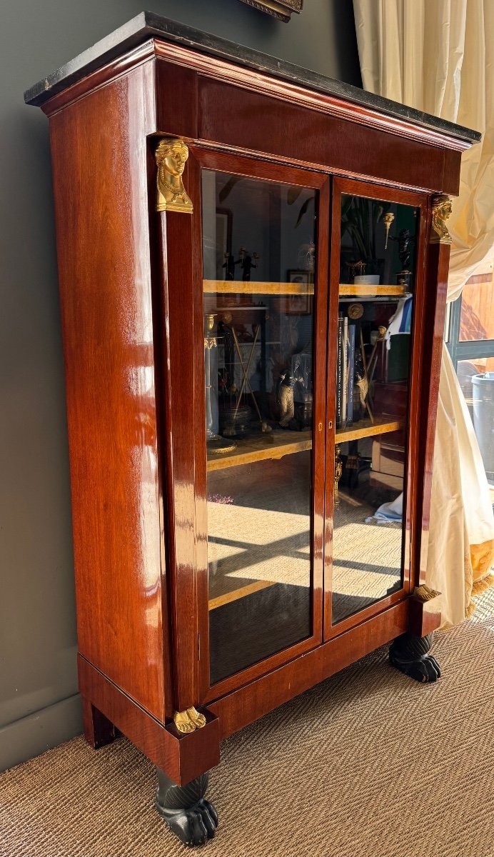 Mahogany Display Cabinet, Empire-consulate Period, Early 19th Century. -photo-2