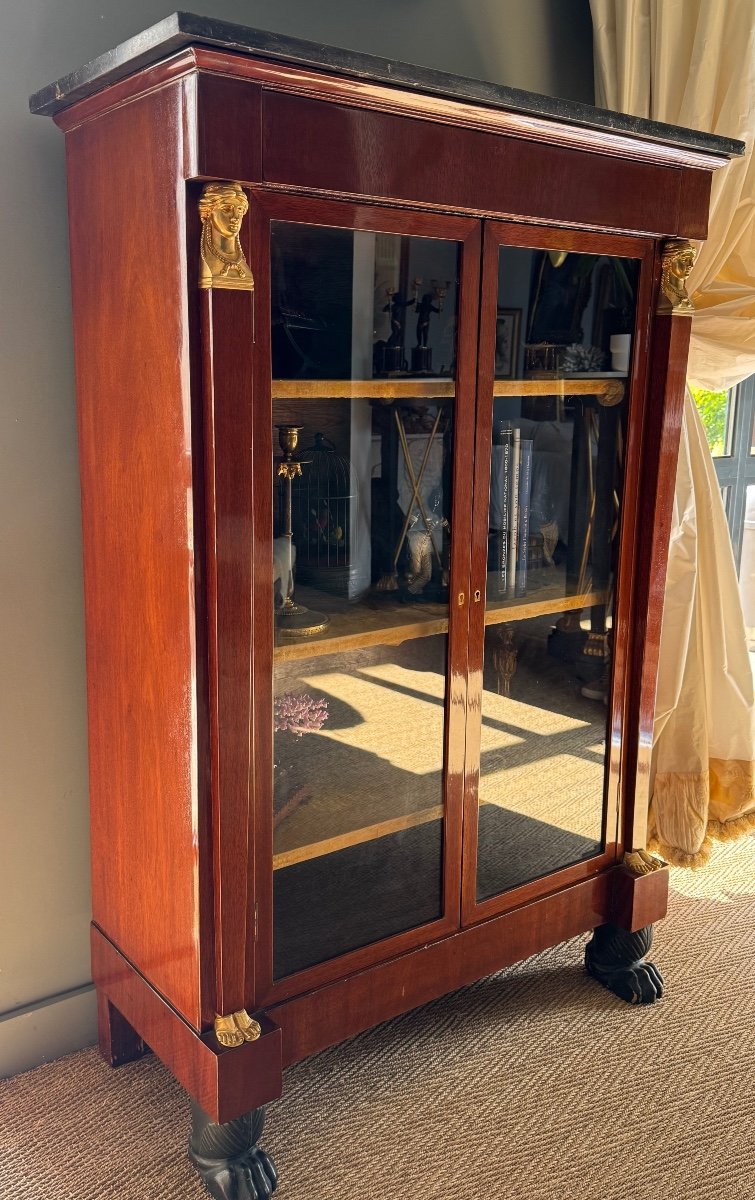 Mahogany Display Cabinet, Empire-consulate Period, Early 19th Century. 