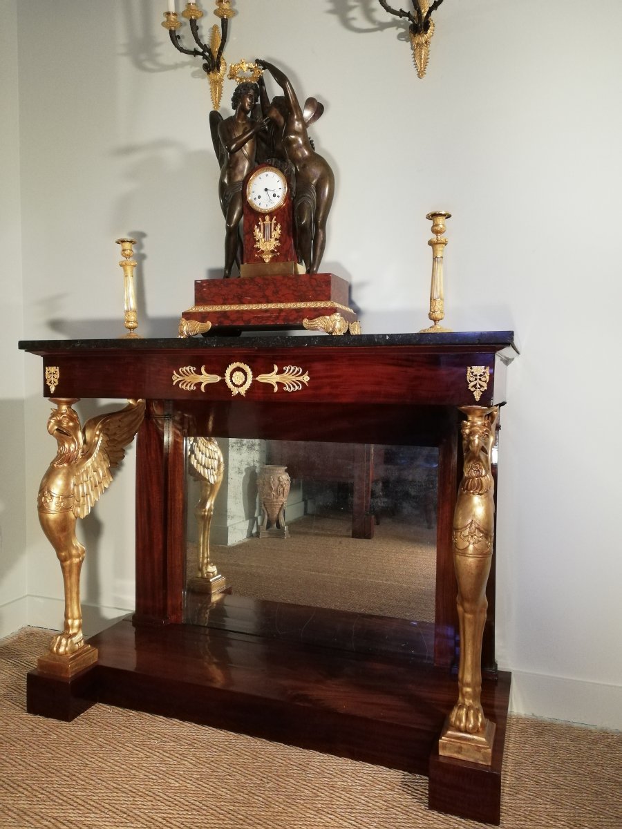 A.Weisweiler Et L.F.Feuchère: Exceptionnelle Console d'époque Consulat-empire 1800.-photo-7