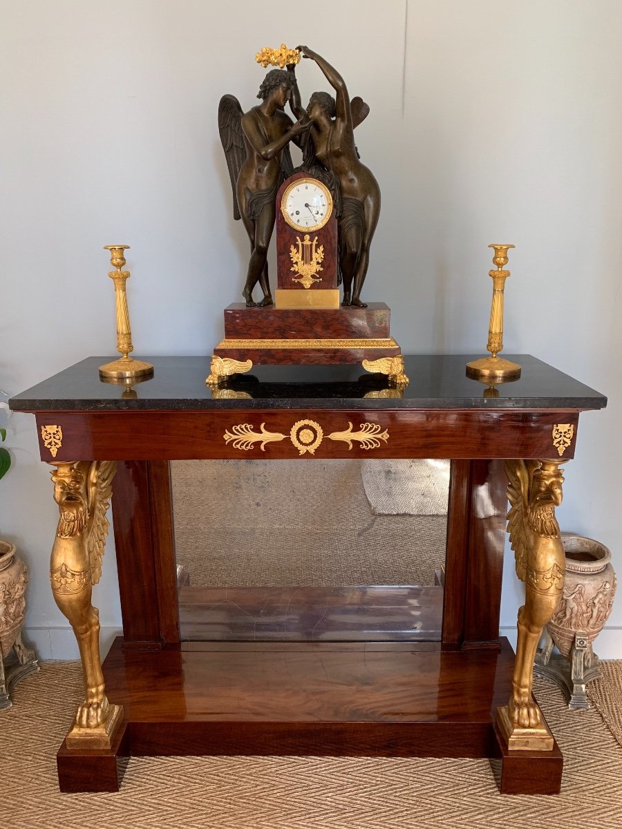 A.Weisweiler Et L.F.Feuchère: Rare Console d'époque Consulat-empire 1800.-photo-6