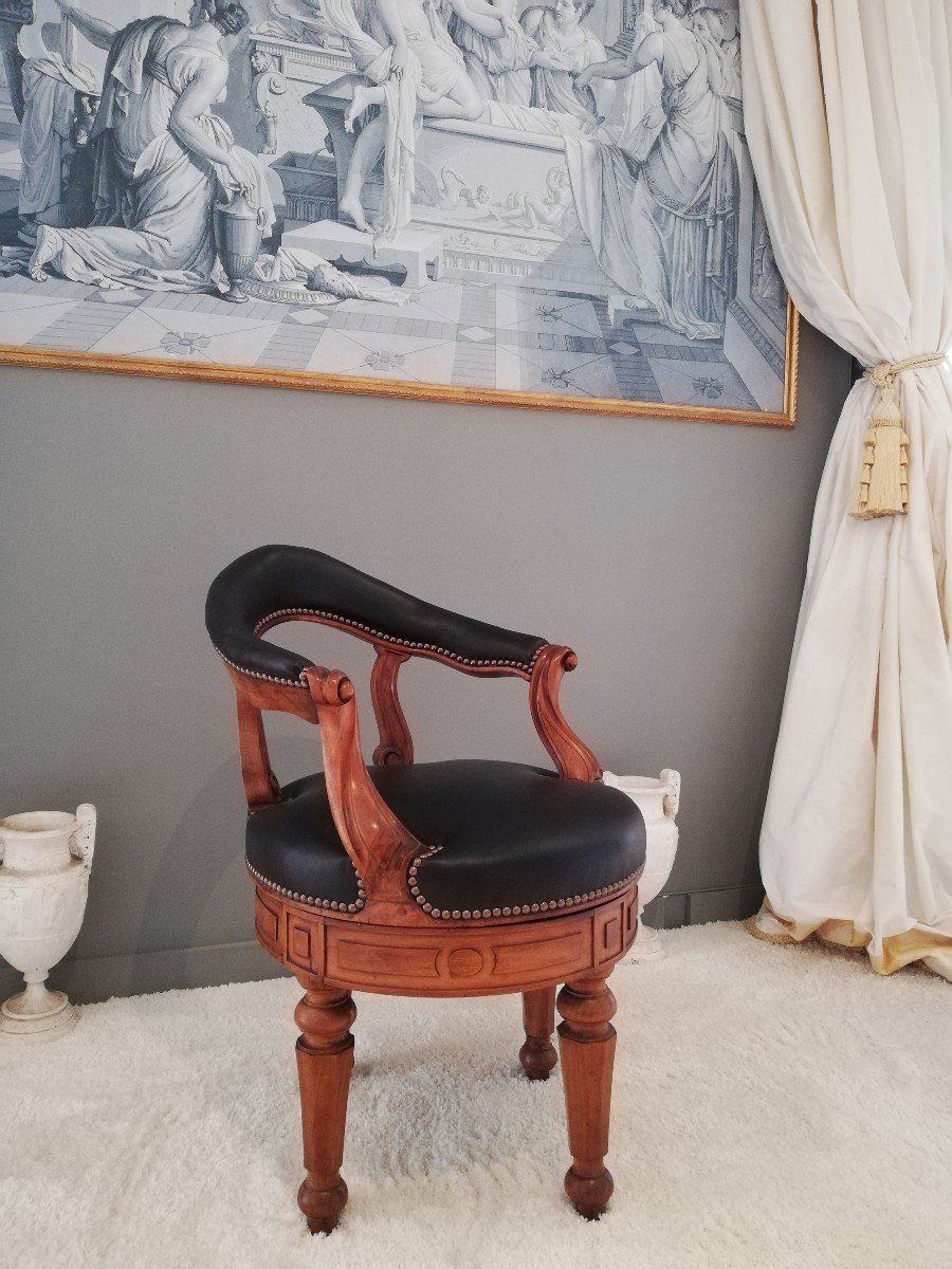  Jacob Georges Alphonse : Fauteuil De Bureau à Assise Tournante, Vers 1830.-photo-3