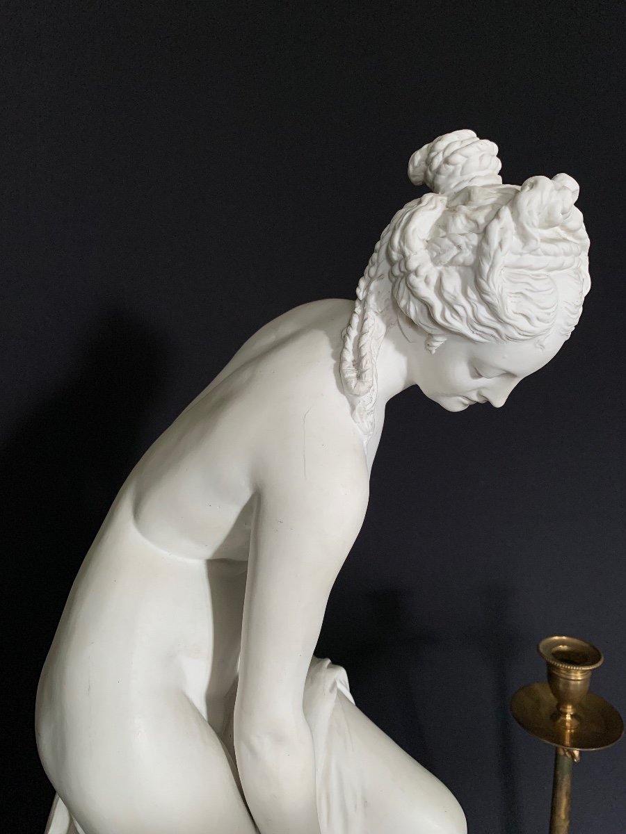 Venus In The Bath: Large Porcelain Biscuit. Late 19th Century.-photo-2