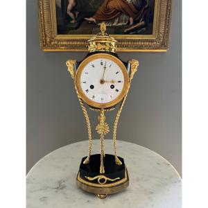 Directory-consulate Period: Beautiful Clock With Faun Heads.
