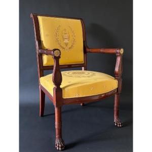 Jacob Frères, Fauteuil De Cabinet Estampillé, d'époque Consulat. 