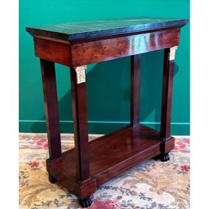 Neoclassical Console In Mahogany From The Consulate Period, 1799-1804.