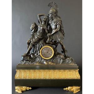 THOMIRE, Percée Délivrant Andromède, Monumentale Pendule d'époque Empire. 85 cm