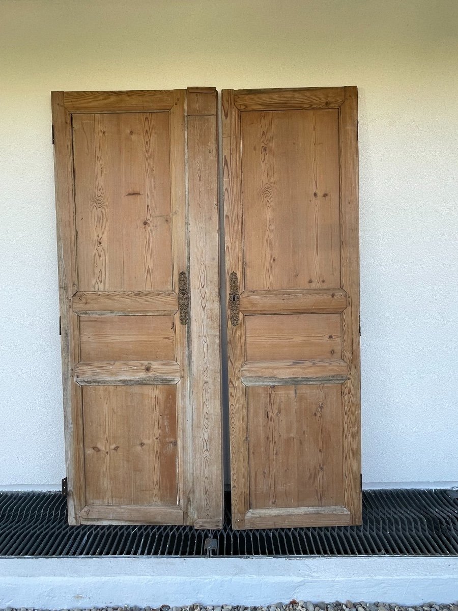 Old Element Of Woodwork, Old Doors Directoire Style, XIXth Century.-photo-2