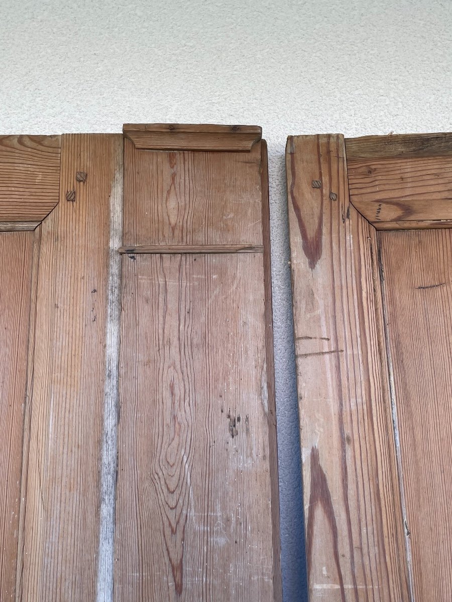 Old Element Of Woodwork, Old Doors Directoire Style, XIXth Century.-photo-3