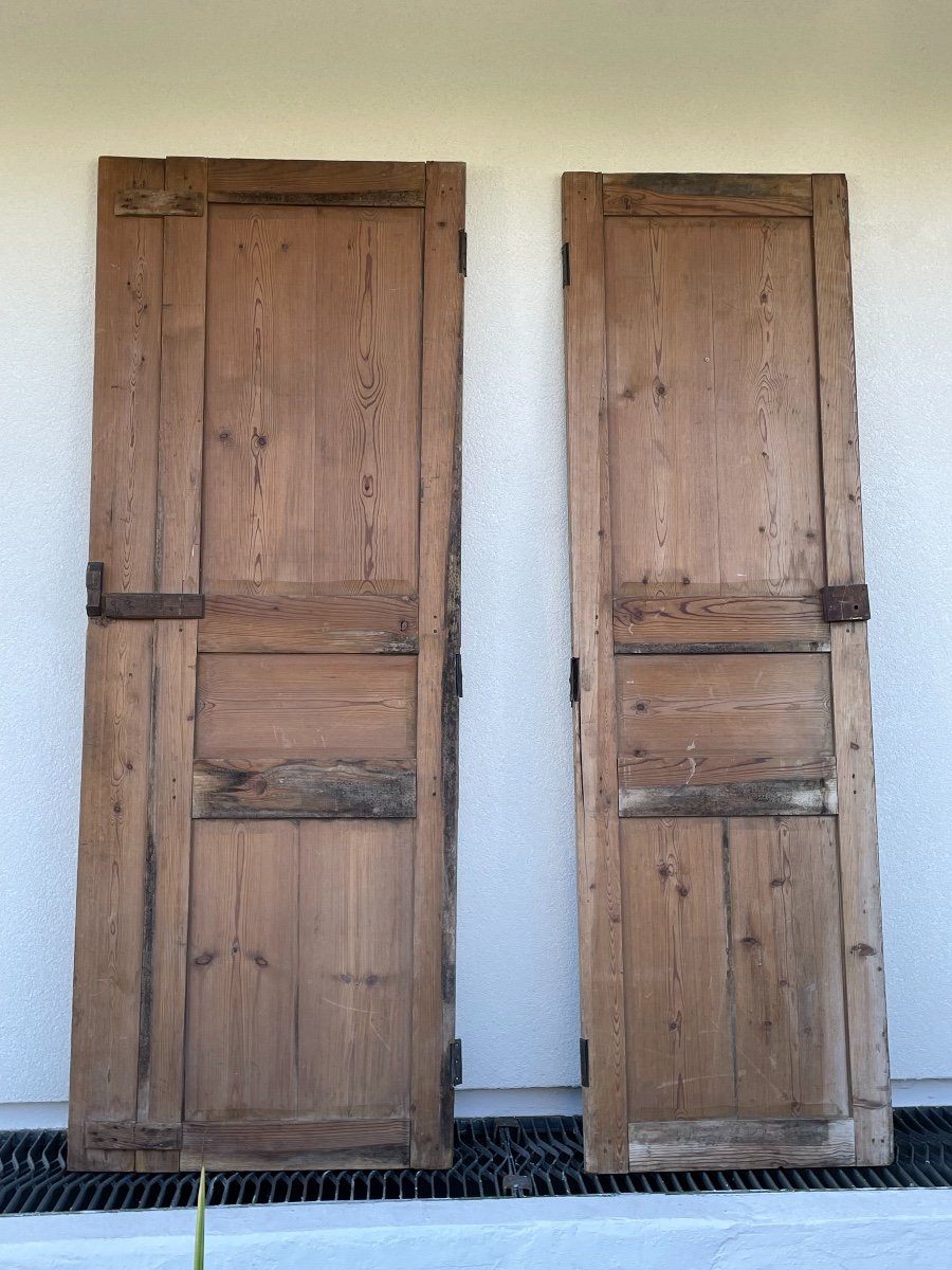 Old Element Of Woodwork, Old Doors Directoire Style, XIXth Century.-photo-2