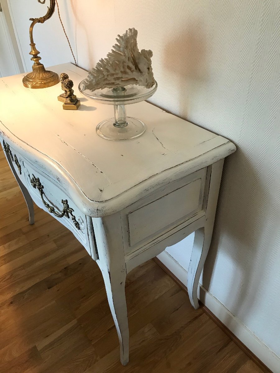 18th Century Louis XV Commode Dite Old Perruquière In White Patinated Oak-photo-2