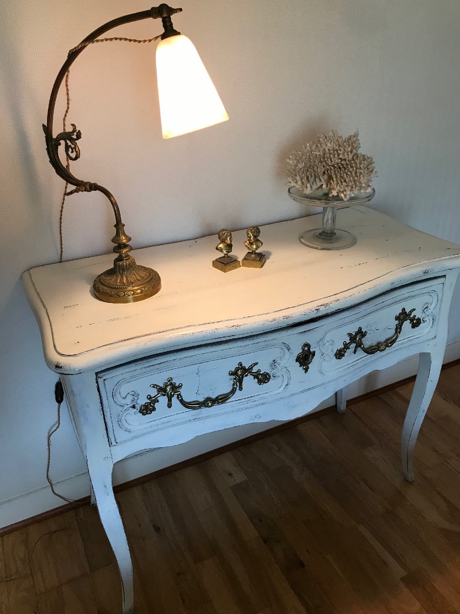 18th Century Louis XV Commode Dite Old Perruquière In White Patinated Oak-photo-3