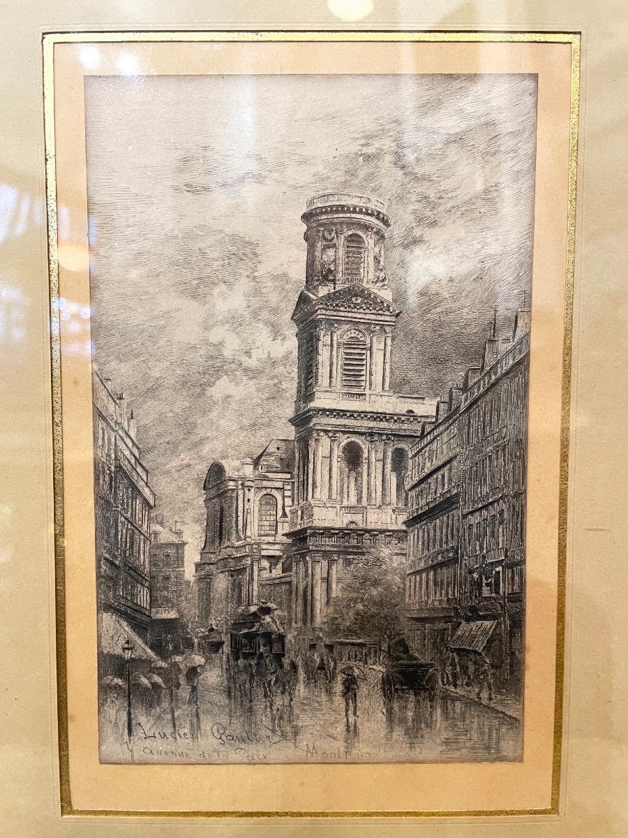 Old Moose Drawing By Lucien Gautier: Avenue De La Paix Montrouge Paris Late XIX Eme Painting-photo-4