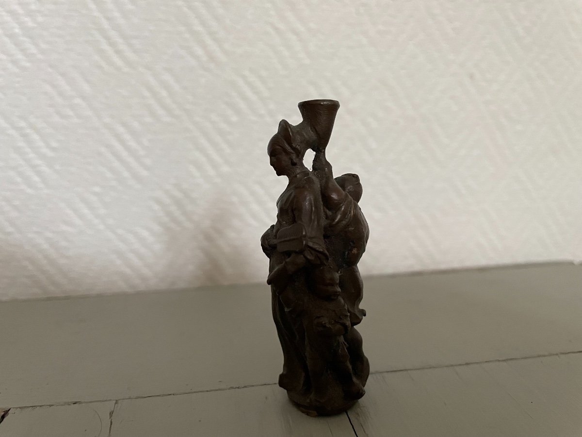 Old Small Bronze Okimono Chinese Statue Chionoiserie Showcase Curiosity Collection-photo-3