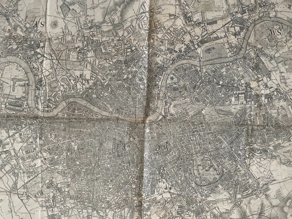 Large Old City Map Of London Dated 1871 Post Office London Uk Curiosity Collection-photo-3