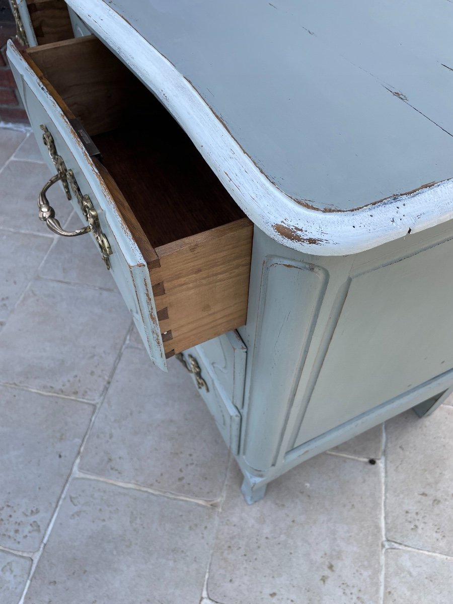 Old Louis XV Commode Curved In Patinated Oak, Beginning Of The XX Eme-photo-7