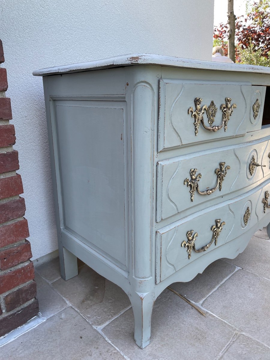 Old Louis XV Commode Curved In Patinated Oak, Beginning Of The XX Eme-photo-8