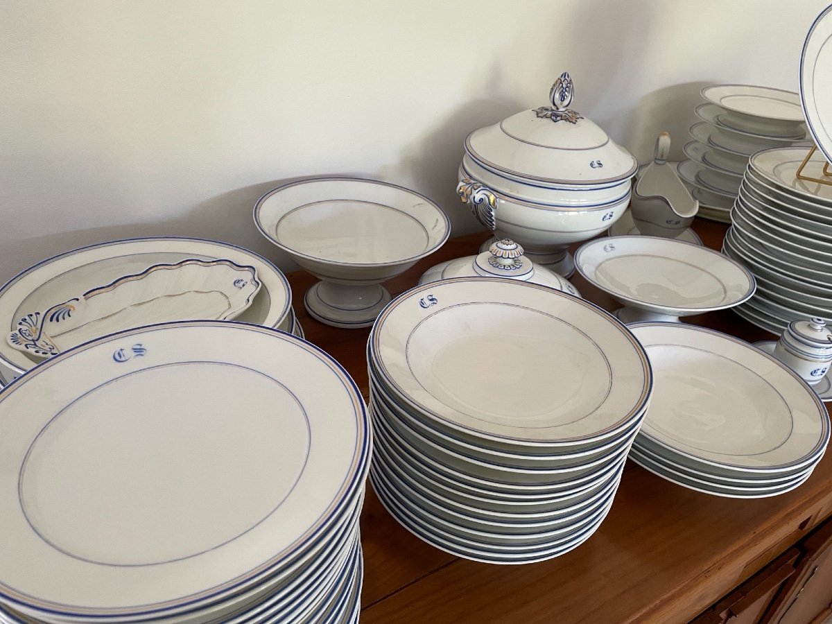 Important Porcelain Tableware Service XIX Eme Plus 89 Pieces-photo-4