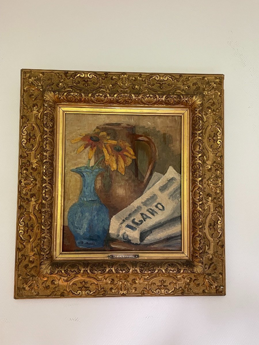 Old Painting: Still Life Attributed To Abel Faivre; Beginning XX Eme Century Hsp-photo-4