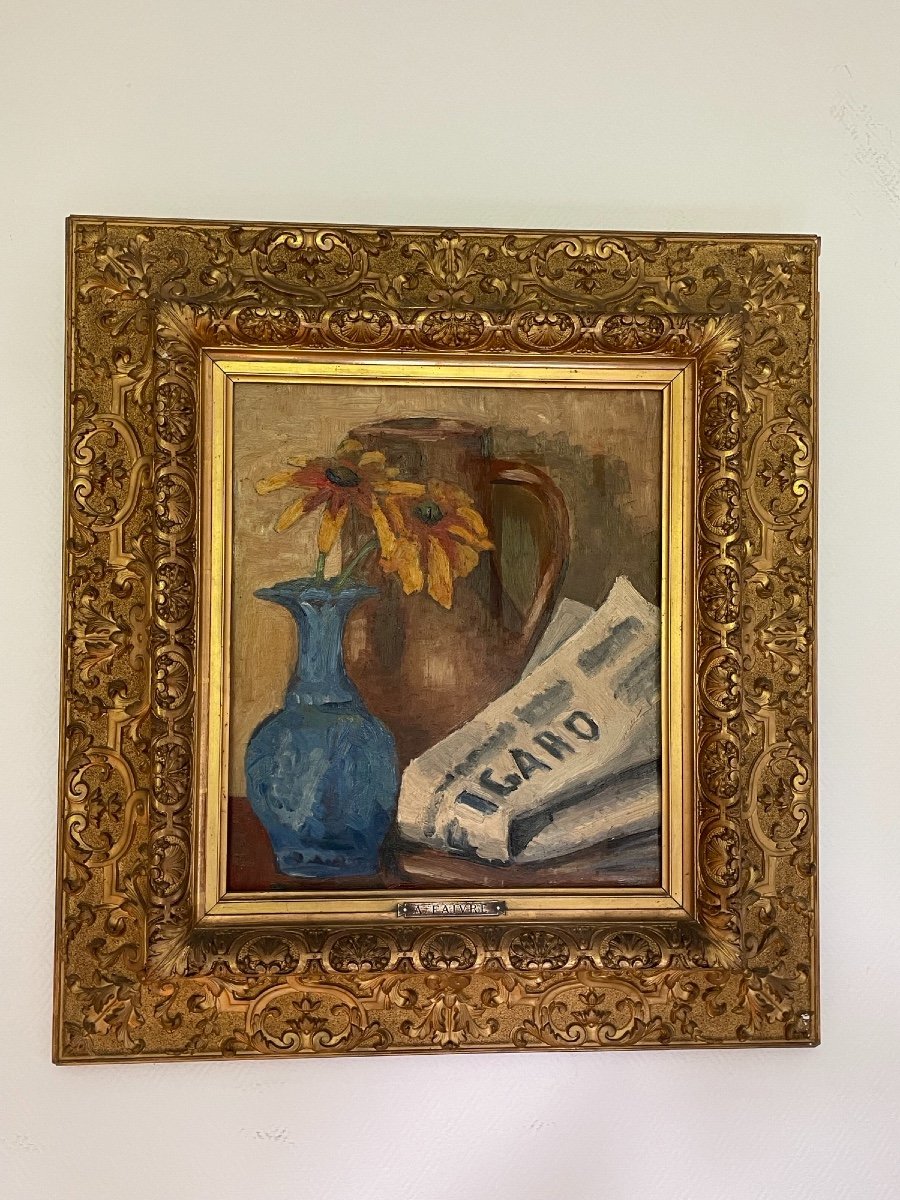 Old Painting: Still Life Attributed To Abel Faivre; Beginning XX Eme Century Hsp-photo-7