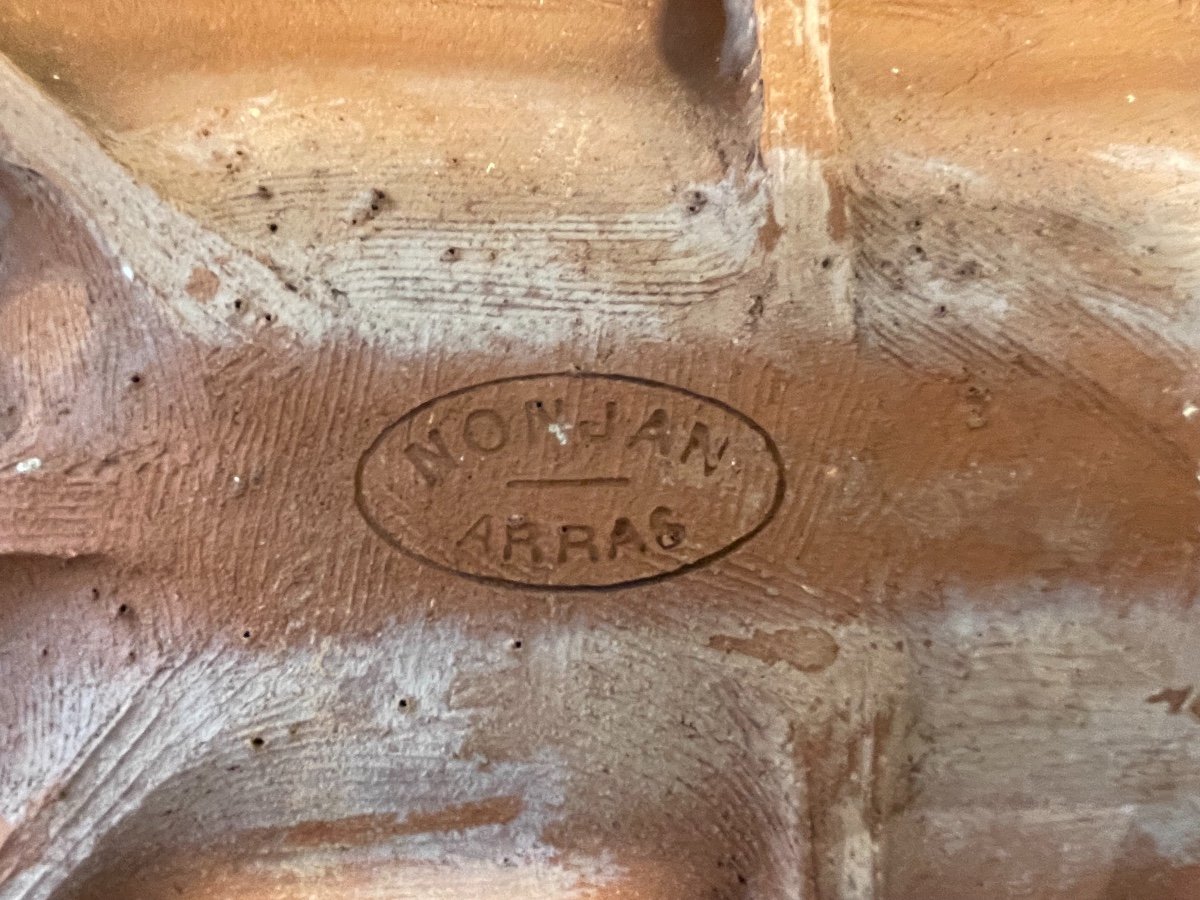 Old Diorama Table In Terracotta By Nonjan Arras Epoque XIX Eme Table-photo-6