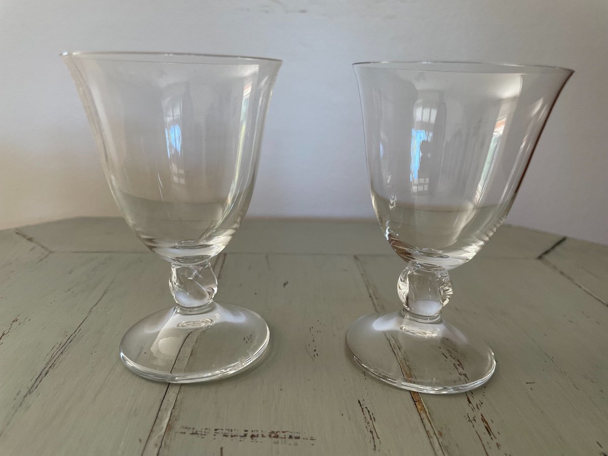 12 Verres Petits Modele Orval Daum Vers 1950 Série Verres Cristal Milieu Du XX ème-photo-4