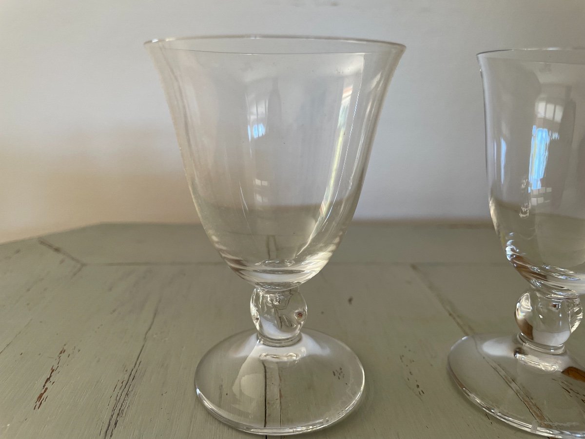 12 Verres Petits Modele Orval Daum Vers 1950 Série Verres Cristal Milieu Du XX ème-photo-5