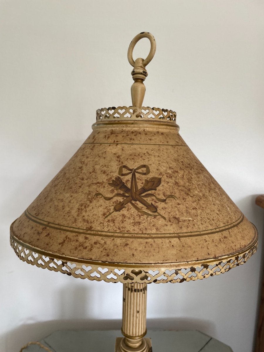 Ancienne Lampe En Tôle époque XX Eme Style Louis XVI-photo-4