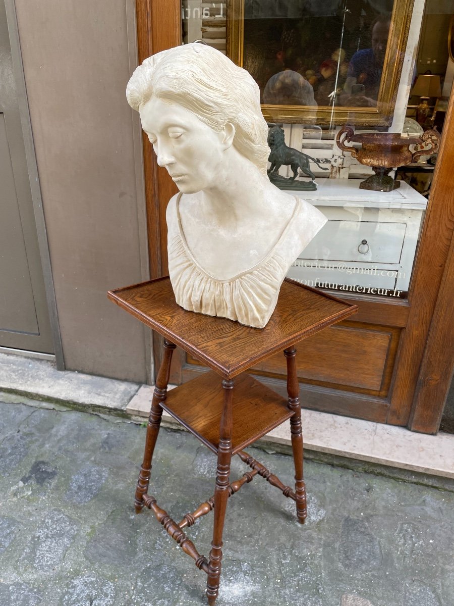 Old Plaster Bust Workshop Bust: Roger Bésus End Of 20th Century School Of Rouen Sculpture-photo-2