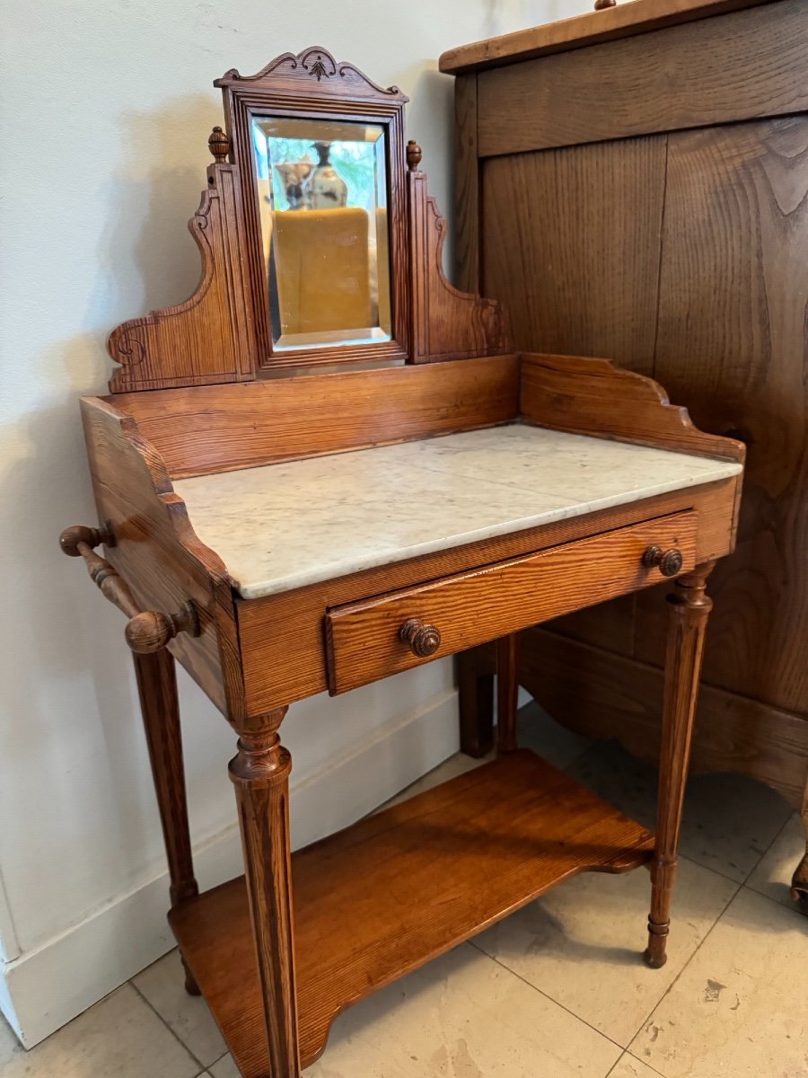 Old Small Children's Toy Sink In Marble And Pichpin Circa 1900 Game Doll Collection-photo-4