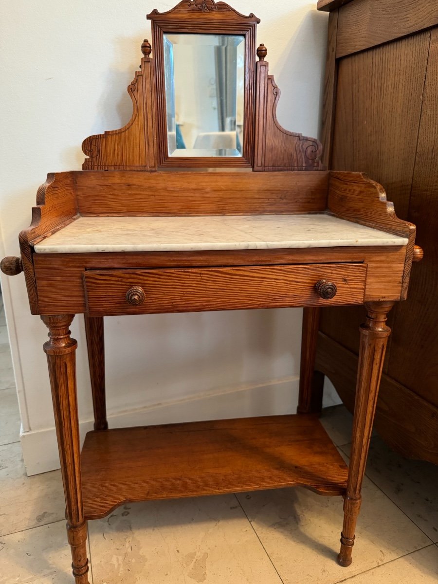 Old Small Children's Toy Sink In Marble And Pichpin Circa 1900 Game Doll Collection