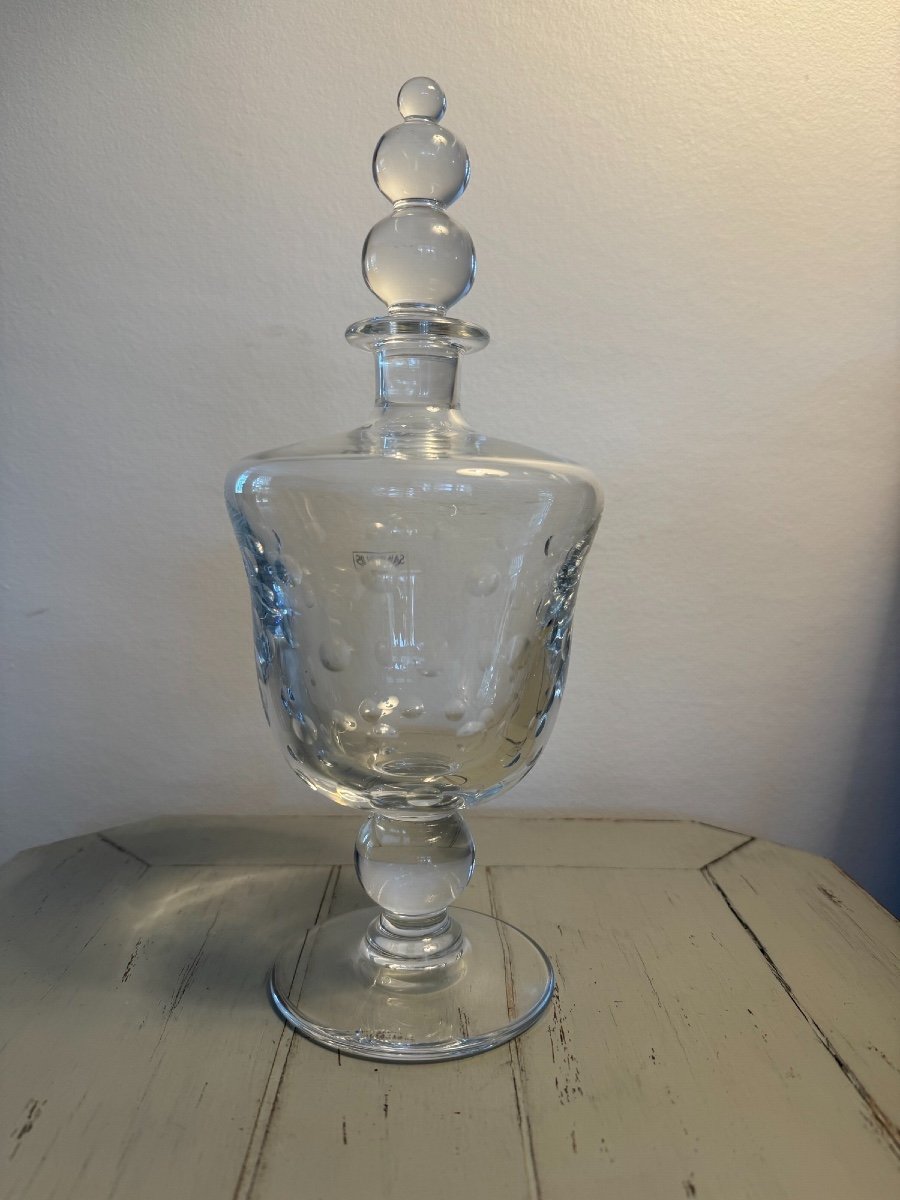 Old Saint Louis Crystal Carafe Bubble Model XX Eme Bottle Flask