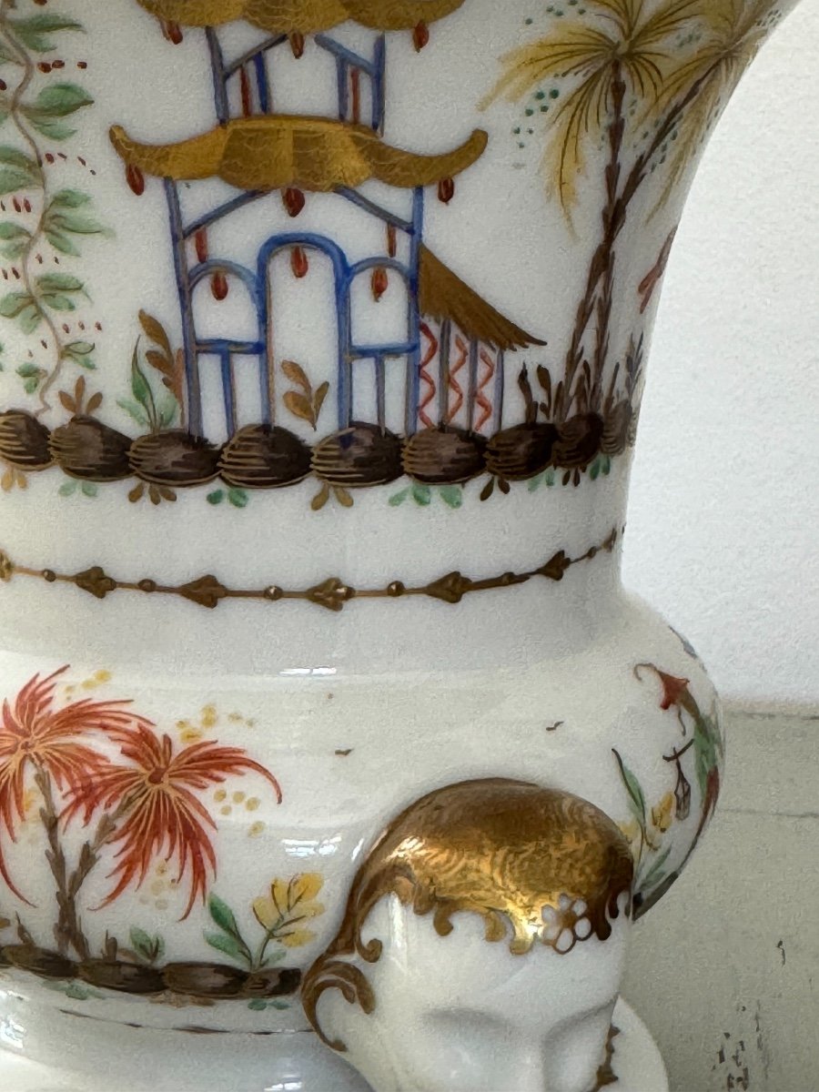 Old Porcelain Vase Chinese Decor By Le Tallec XX Eme Médicis Sèvres Paris -photo-4