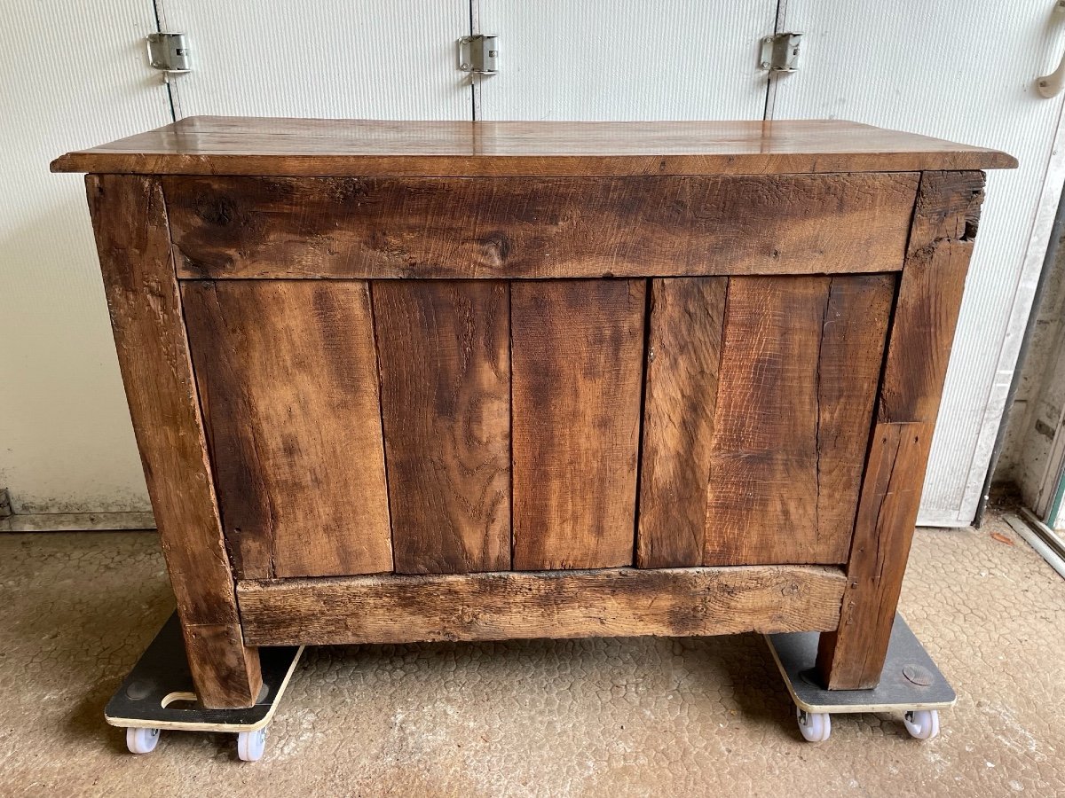 Antique Louis XIV Parisian Chest Of Drawers In Oak From The 18th Century Bronze Handle 4 Drawers-photo-7