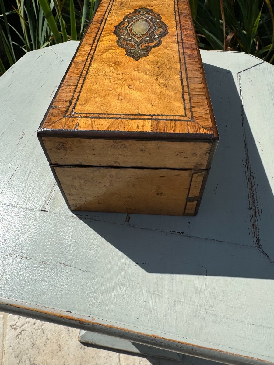 Old Glove Box In Thuya Wood And Marquetry 19th Century Napoleon III -photo-2