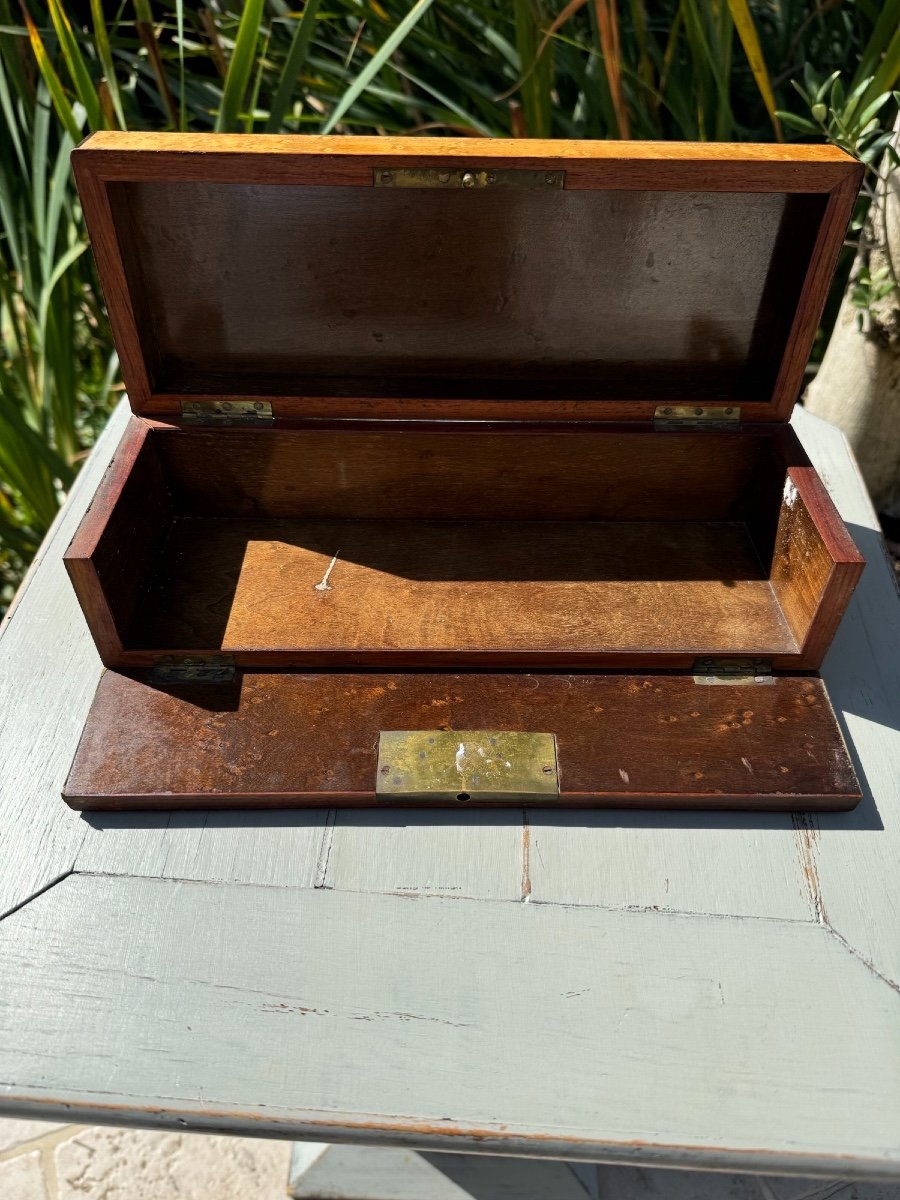 Old Glove Box In Thuya Wood And Marquetry 19th Century Napoleon III -photo-3