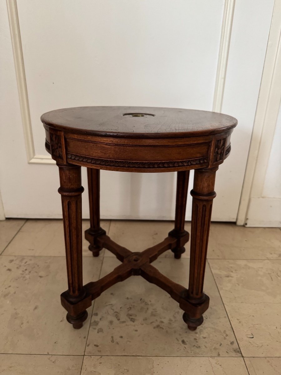 Old Small Louis XVI Style Piano Stool Mid 19th Century In Beech In Good Condition-photo-3