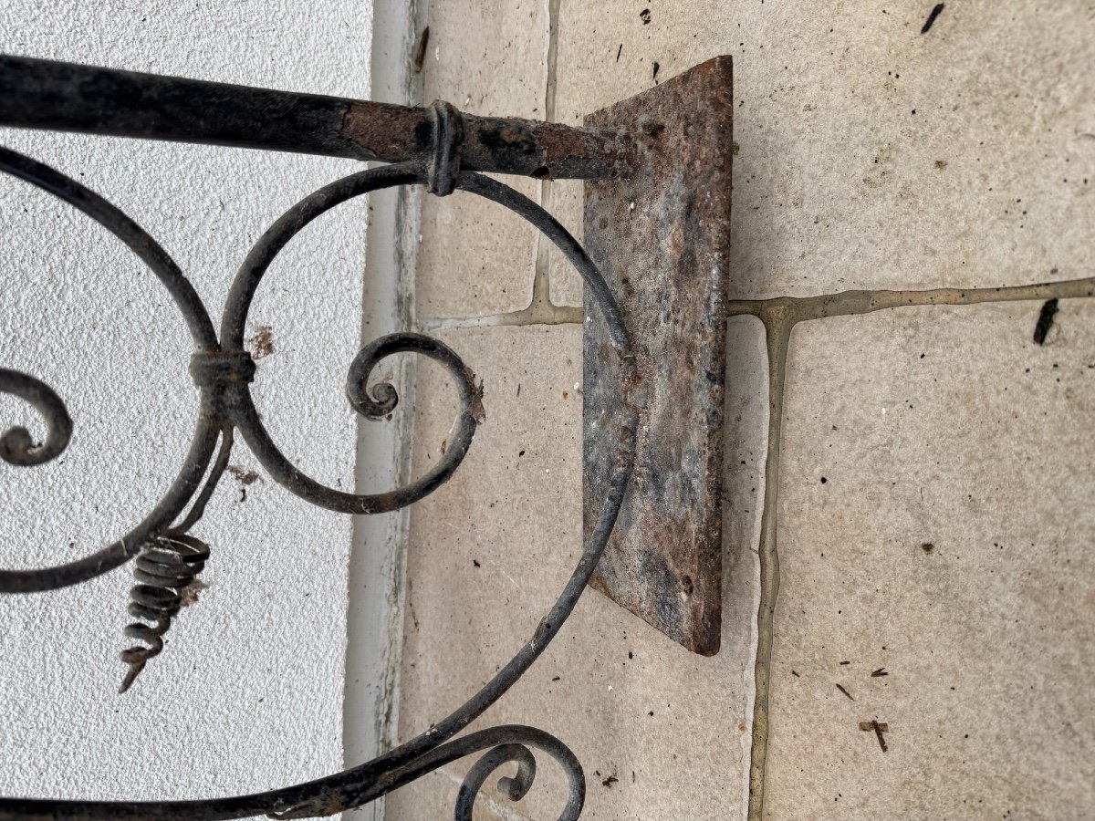 Old Wrought Iron Sign Holder Early 20th Century Shop Window Trade Commerce-photo-4