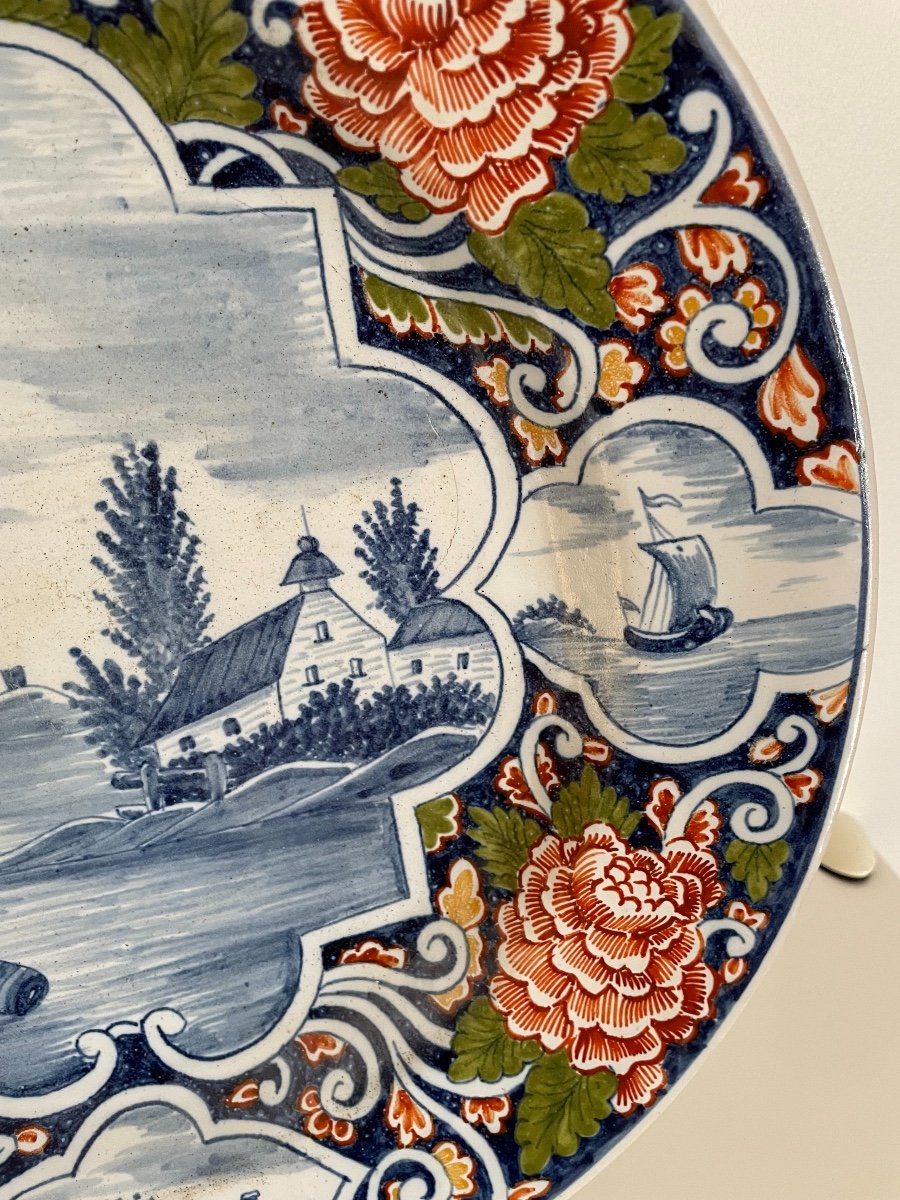 Plat Ancien En Faience De Delft Attribué à Pieter Adriaensz Kocks, époque XIX ème Siècle Akp-photo-4