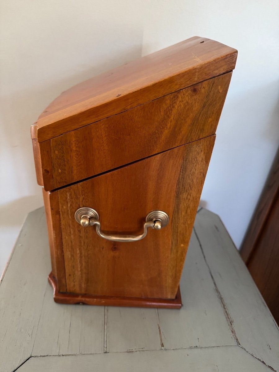 Old Cutlery Or Bottle Box End Of The 19th Early 20th Century In Fruit Wood Box-photo-4