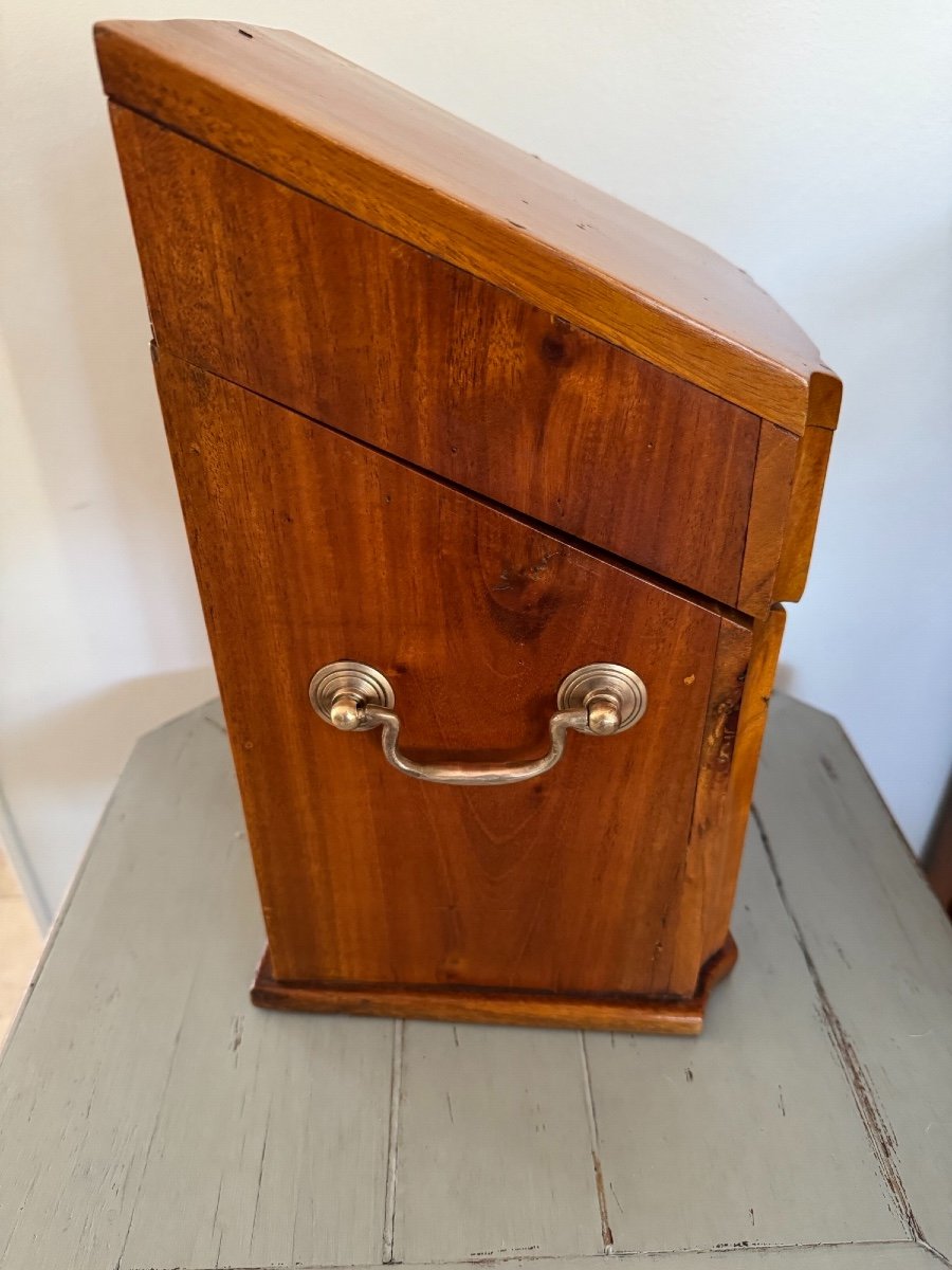 Old Cutlery Or Bottle Box End Of The 19th Early 20th Century In Fruit Wood Box-photo-2