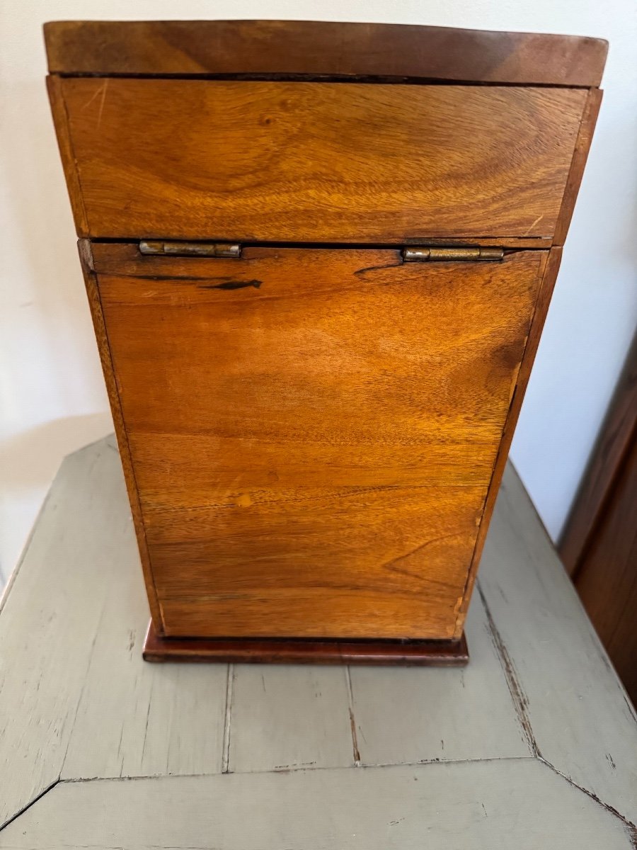 Old Cutlery Or Bottle Box End Of The 19th Early 20th Century In Fruit Wood Box-photo-3